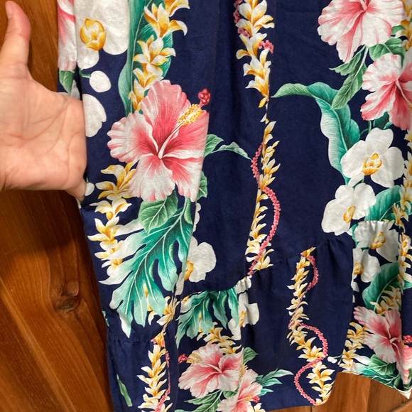 XL Royal Creations Hawaiian MuuMuu Womens muu muu dress cotton blue hibiscus - Picture 10 of 11